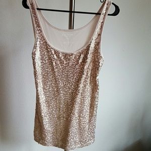 Rose gold sequin tank top