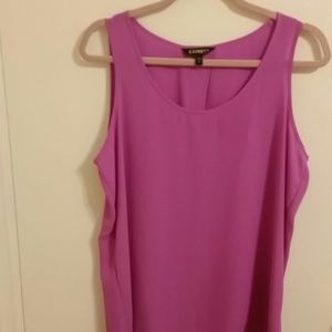 Adorable express open back purple tank top