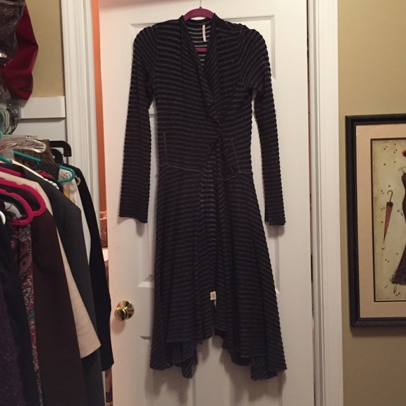 Free People Gray/Blue Duster - Small