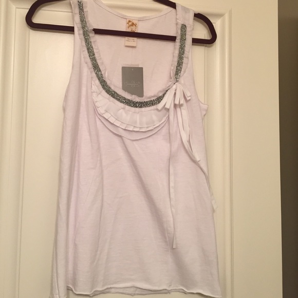 Anthropologie white cotton top