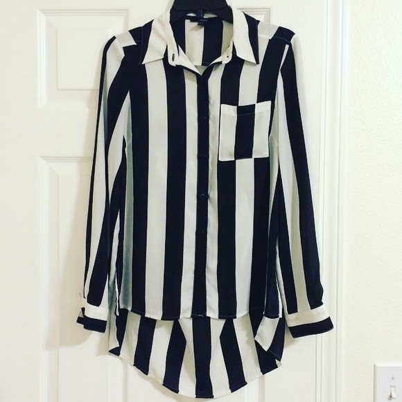 Black and white striped top