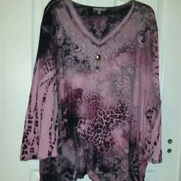 Essentials, Purple Top, Size 4X