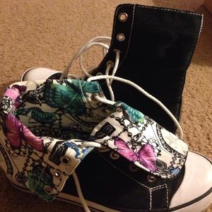 Coach fabric black high tops