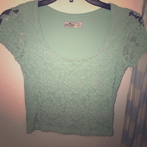 Mint green lace top