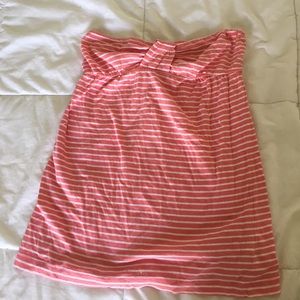 Strapless striped top