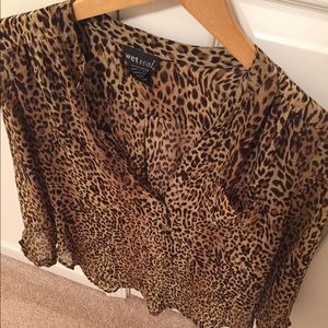 Sheer leopard print top
