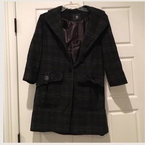 Adorable plaid pea coat