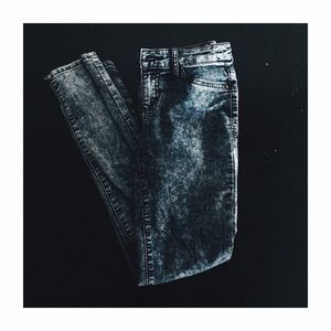 Dark acid wash jeans