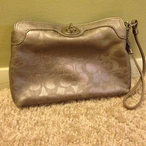Coach silver wristlet