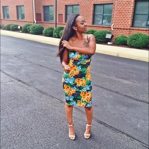 Missguided Floral Bodycon Dress