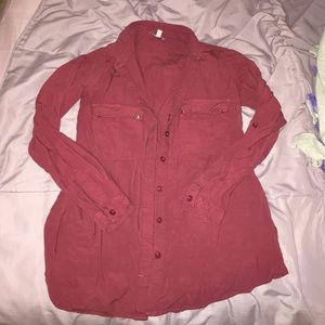 Maroon button up