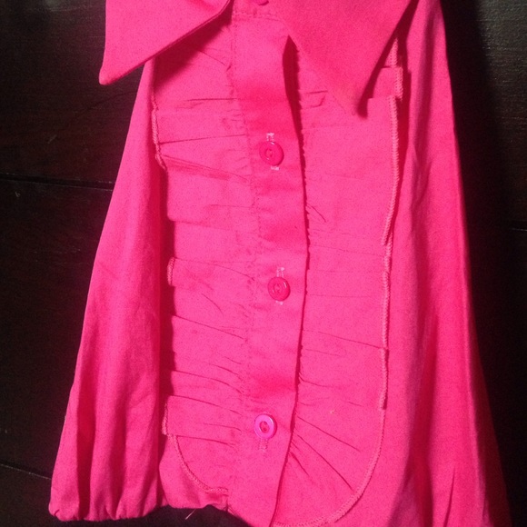Pink button down open back top - Picture 3 of 4