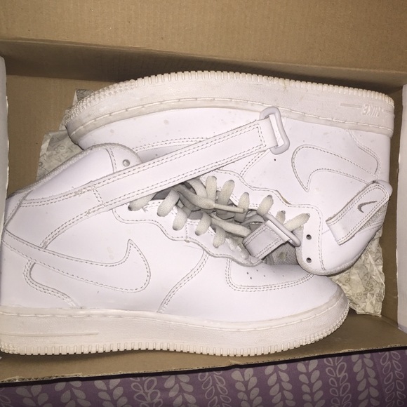 High top White Air Force ones