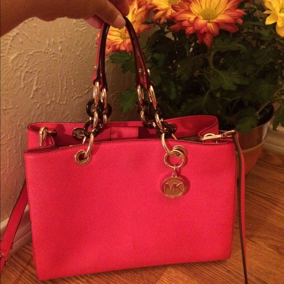 Authentic red Michael Kors purse