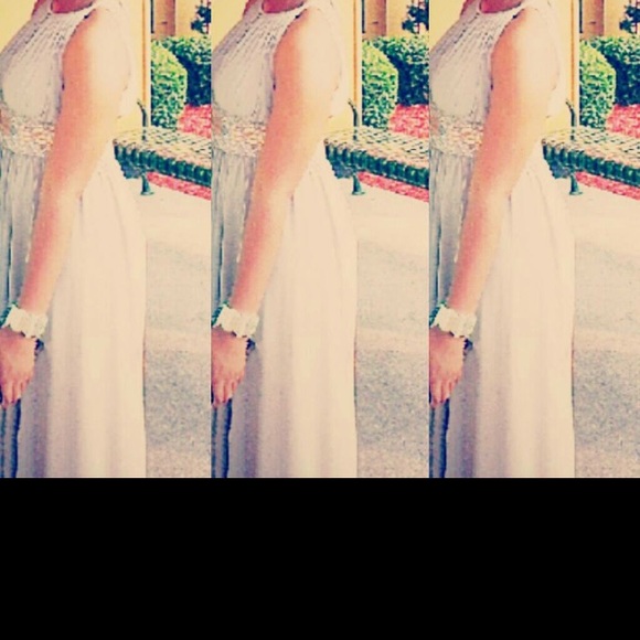 Long taupe formal gown