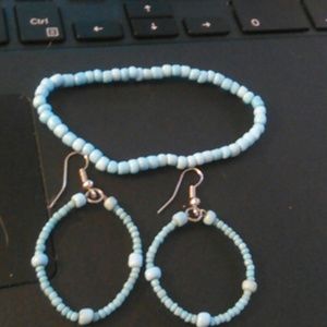 Turquoise bracelet and earrings matching