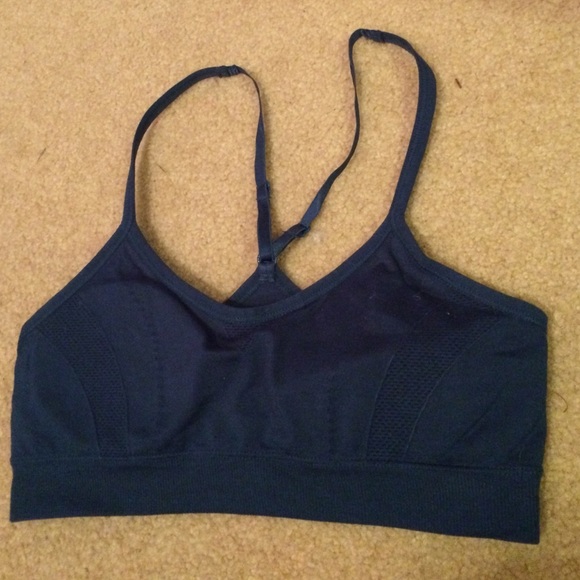Blue padded sports bra
