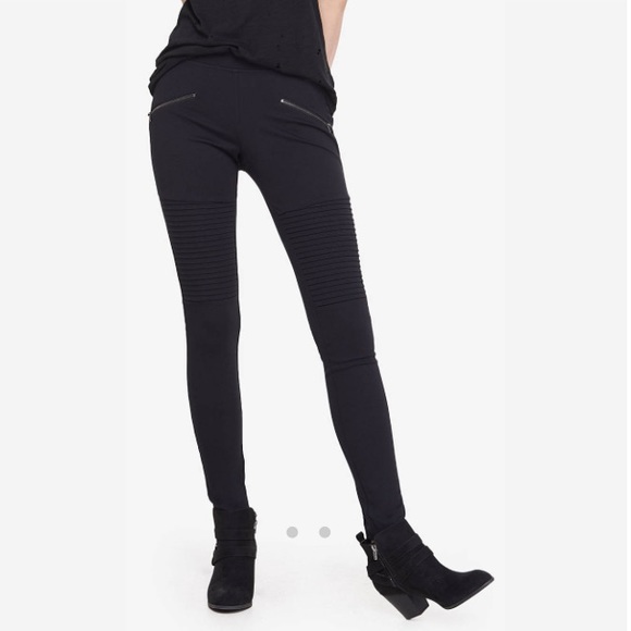 Express Pants - Black Knit Motto Legging