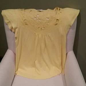 Forever 21 yellow cut out shirt