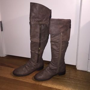 Wild diva Slate Grey above the knee boots.