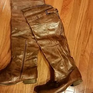 Carlos Santana over the knee OTK boot brown 9