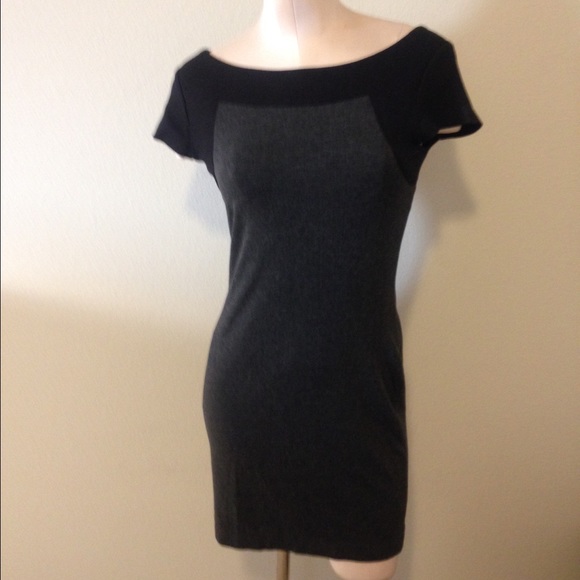 Black and Grey Fitted Dress