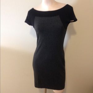 Black and Grey Fitted Dress