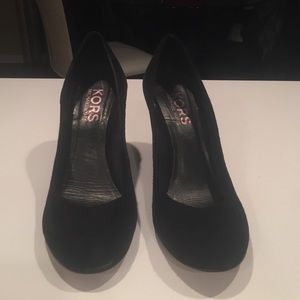 Kors Michael Kors Black Suede Wedges 8 1/2