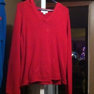 Red hooded sweater by Sonoma