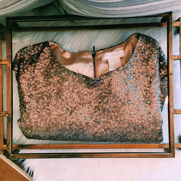 MM Couture MissMe Gold Sequin Mini Dress - Picture 2 of 4