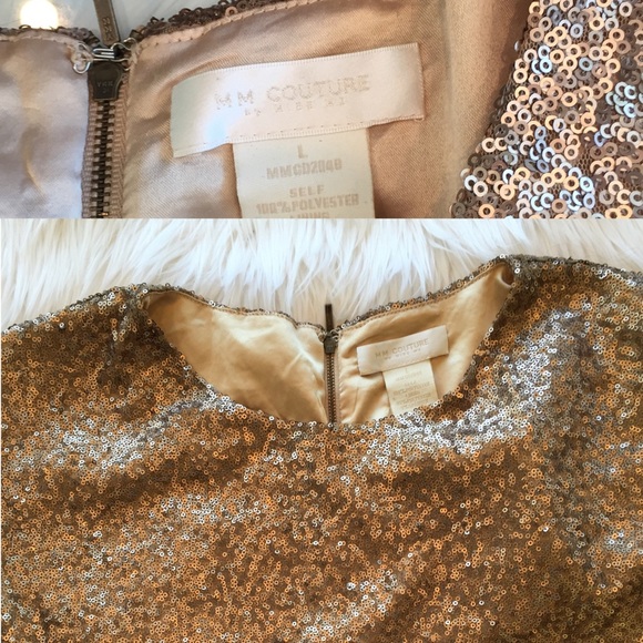 MM Couture MissMe Gold Sequin Mini Dress - Picture 4 of 4