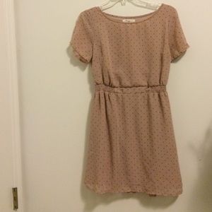 light pink polka-dotted dress