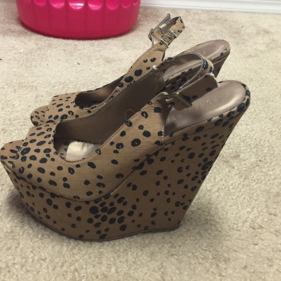 Forever 21 leopard print wedges. Worn once.