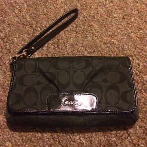 COACH black wristlet