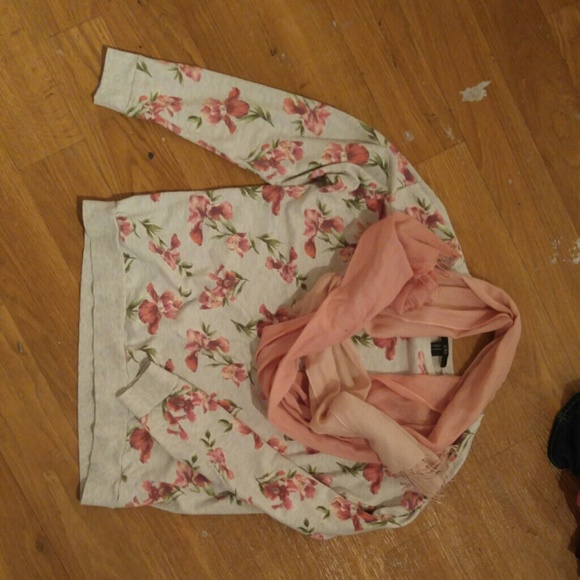 Floral sweater + scarf