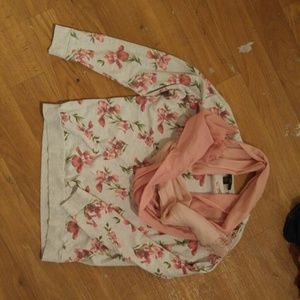 Floral sweater + scarf