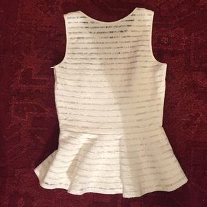 Parker white lace and silk peplum top blouse