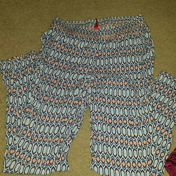 2 pair of rayon pants very cute in multi colors