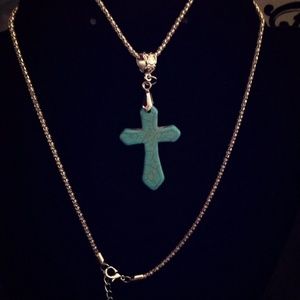 Turquoise cross necklace