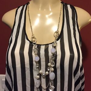 Wet Seal Chiffon Muscle with necklace Top ONLY
