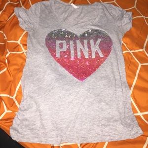 Grey short sleeve Pink shirt