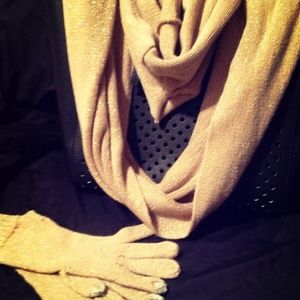 Infinity scarf and gloves