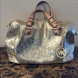 Michael Kors satchel bag in metallic gold