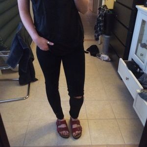 RAG AND BONE Black Distressed Skinny Jeans