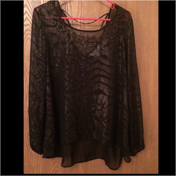 Black & Gold Sheer Blouse
