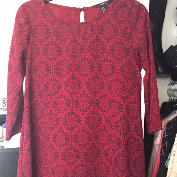 Forever 21 dress or tunic 3/4 sleeve. Dark red