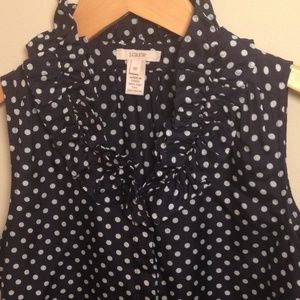 J Crew silk polka dot top