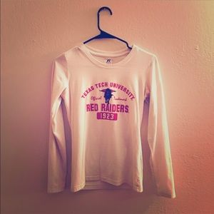 White Texas Tech long sleeve shirt.