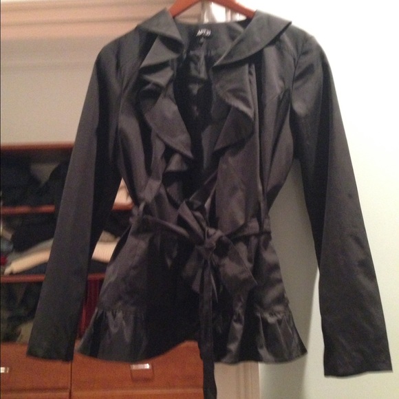 Black Ruffles tie jacket/ blazer