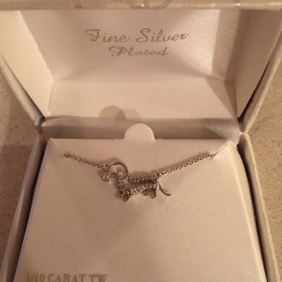 Brand new silver plated diamond necklace